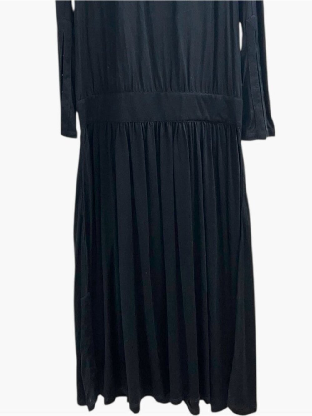 Burberry Black Drop Waist Corset Longsleeve 100% Silk maxi dress Whimsygoth - Picture 9 of 12